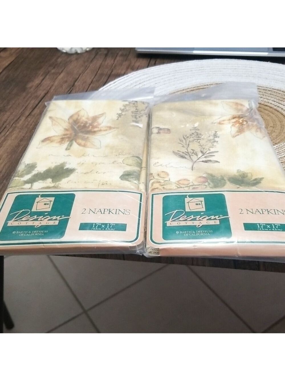 Barth and Dreyfuss Napkins Two Packs 17x17 Cotton New